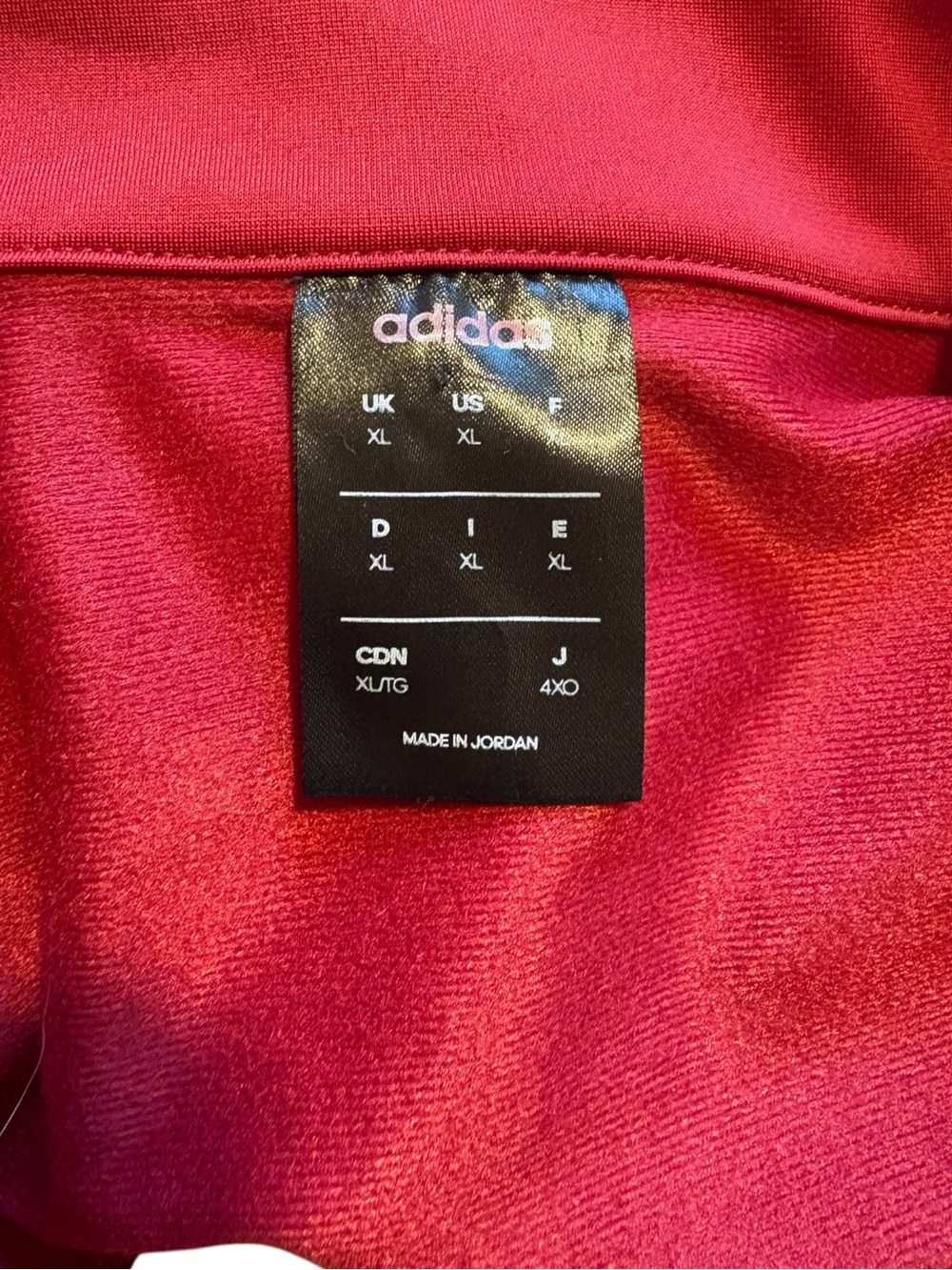 ADIDAS Red Men's Lightweight Track Jacket with Signature Three Stripes Size XL - Picture 5 of 7